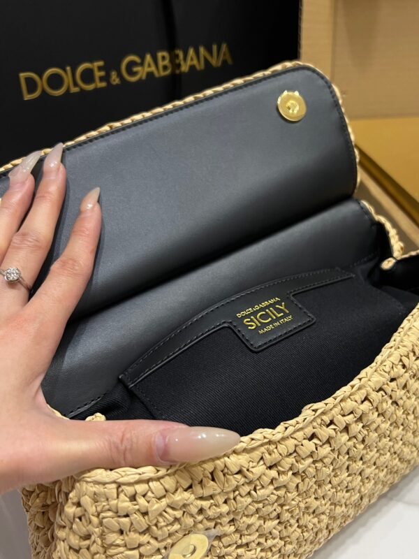 Dolce & Gabbana Raffia Grass Bag-Apricot-25cm with original box