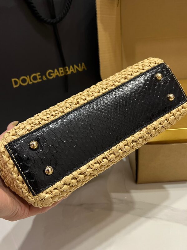 Dolce & Gabbana Raffia Grass Bag-Apricot-25cm with original box