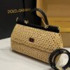 Dolce & Gabbana Raffia Grass Bag-Apricot-25cm with original box