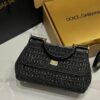 Dolce & Gabbana Raffia Grass Bag-Black-25cm with original box