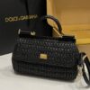 Dolce & Gabbana Raffia Grass Bag-Black-25cm with original box