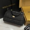 Dolce & Gabbana Raffia Grass Bag-Black-25cm with original box