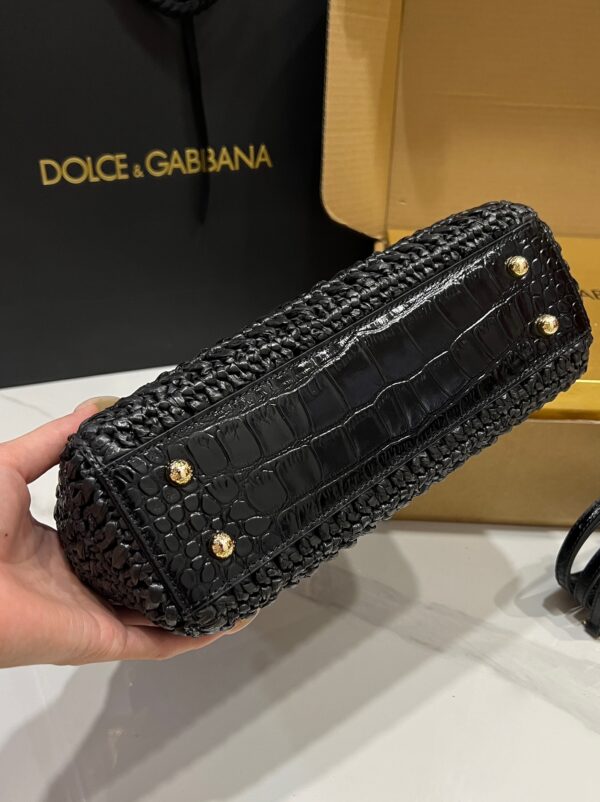 Dolce & Gabbana Raffia Grass Bag-Black-25cm with original box