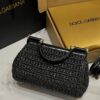 Dolce & Gabbana Raffia Grass Bag-Black-25cm with original box