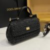 Dolce & Gabbana Raffia Grass Bag-Black-25cm with original box