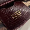 Dolce & Gabbana Lizard Print Bag-Purple-25cm with original box