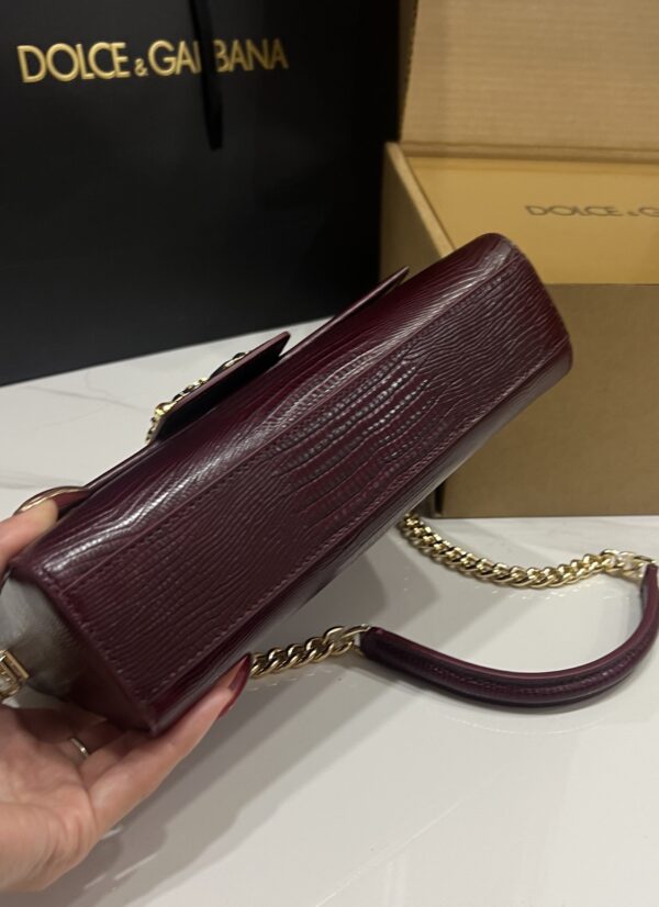 Dolce & Gabbana Lizard Print Bag-Purple-25cm with original box