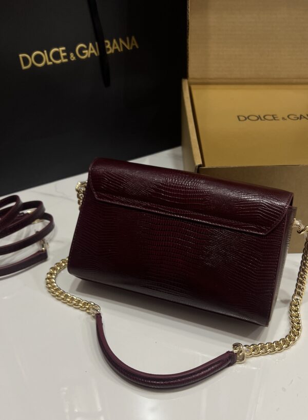 Dolce & Gabbana Lizard Print Bag-Purple-25cm with original box