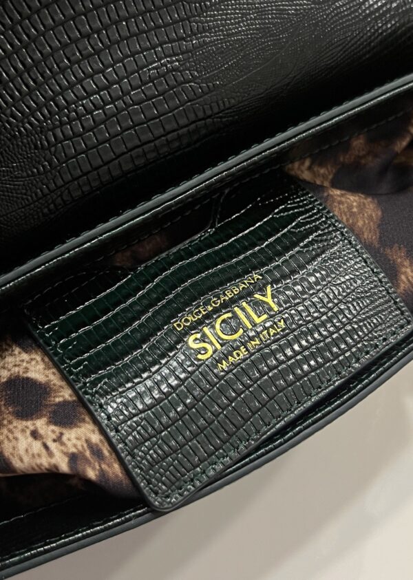 Dolce & Gabbana Lizard Print Bag-Black-25cm with original box