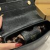 Dolce & Gabbana Lizard Print Bag-Black-25cm with original box