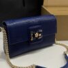 Dolce & Gabbana Lizard Print Bag-Blue-25cm with original box