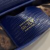 Dolce & Gabbana Lizard Print Bag-Blue-25cm with original box