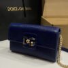 Dolce & Gabbana Lizard Print Bag-Blue-25cm with original box