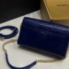 Dolce & Gabbana Lizard Print Bag-Blue-25cm with original box