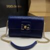Dolce & Gabbana Lizard Print Bag-Blue-25cm with original box