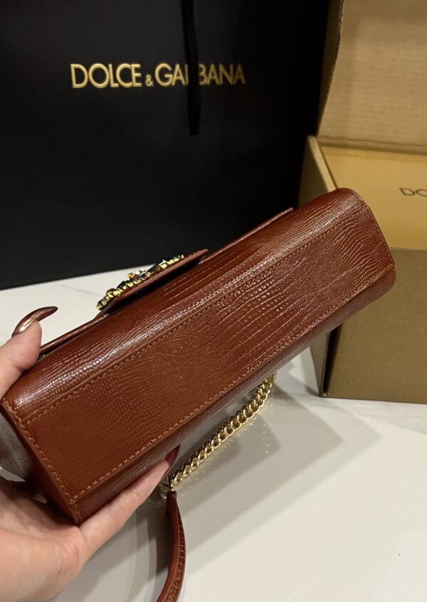 Dolce & Gabbana Lizard Print Bag-Red-25cm with original box