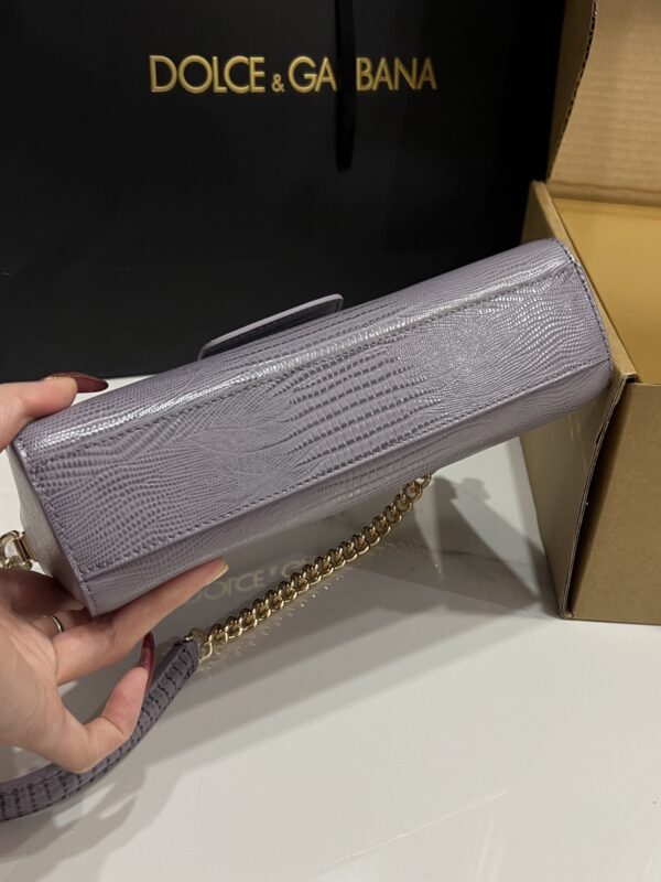 Dolce & Gabbana Lizard Print Bag-Gray-25cm with original box