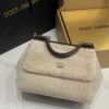 Dolce & Gabbana Lamb's Wool Bag-White-25cm with original box