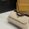 Dolce & Gabbana Lamb's Wool Bag-White-19cm with original box