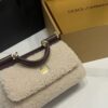 Dolce & Gabbana Lamb's Wool Bag-White-19cm with original box