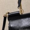 Dolce & Gabban Lizard Pattern Sicilian Women's Bag-Black-20cm with original box free shipping