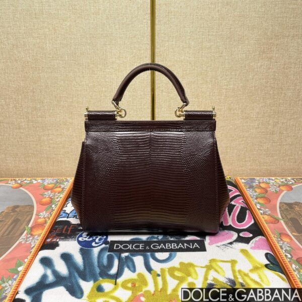 Dolce & Gabban Lizard Pattern Sicilian Women's Bag-Purple-20cm with original box free shipping