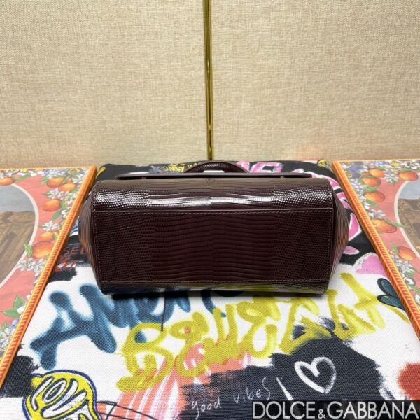 Dolce & Gabban Lizard Pattern Sicilian Women's Bag-Purple-20cm with original box free shipping