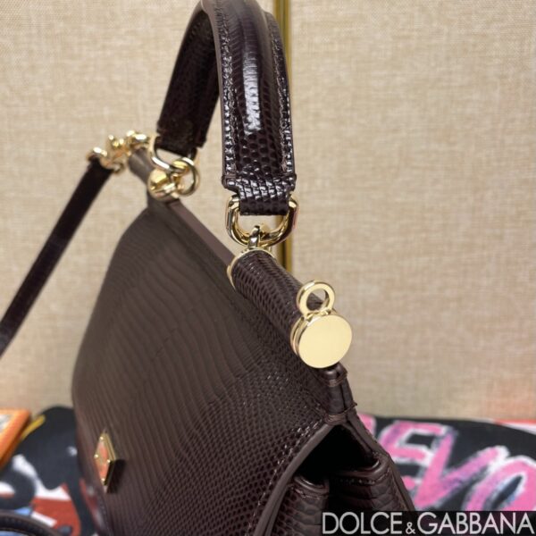 Dolce & Gabban Lizard Pattern Sicilian Women's Bag-Purple-20cm with original box free shipping