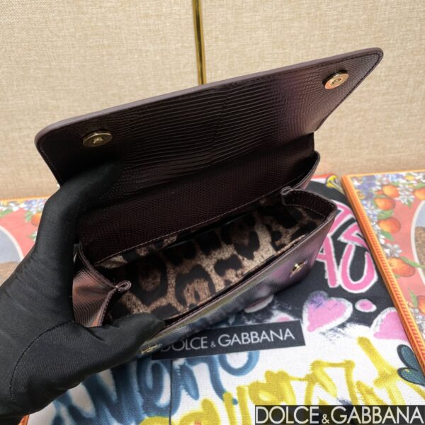 Dolce & Gabban Lizard Pattern Sicilian Women's Bag-Purple-20cm with original box free shipping