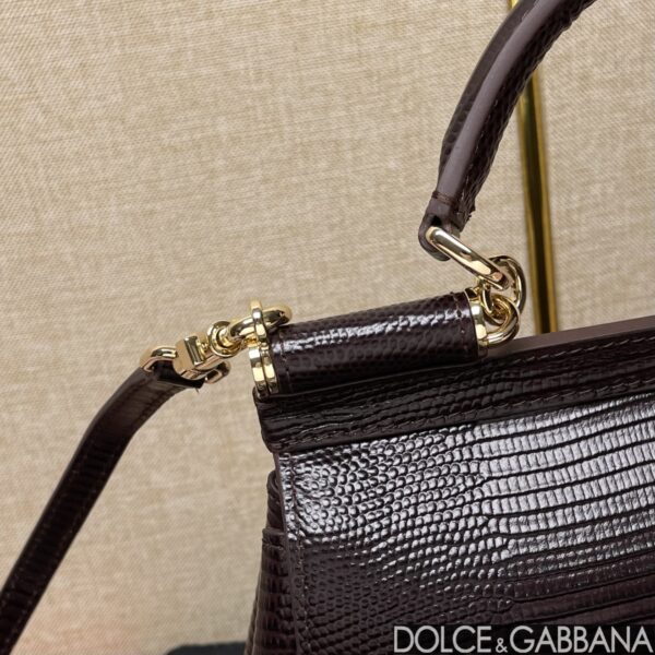 Dolce & Gabban Lizard Pattern Sicilian Women's Bag-Purple-20cm with original box free shipping