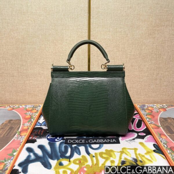 Dolce & Gabban Lizard Pattern Sicilian Women's Bag-Green-20cm with original box free shipping