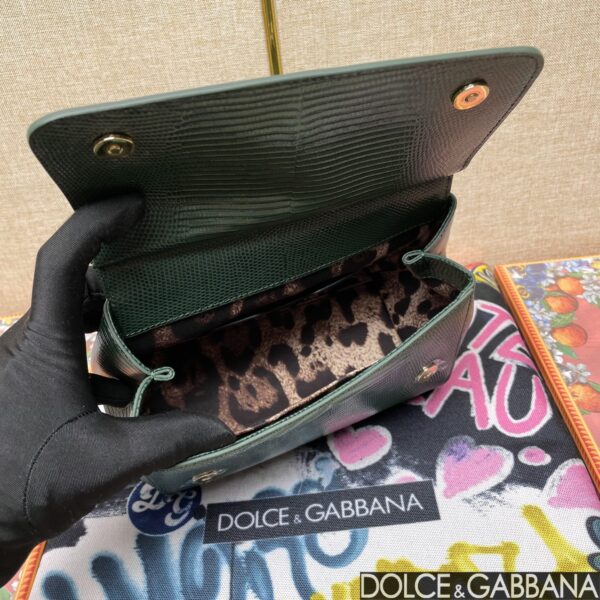 Dolce & Gabban Lizard Pattern Sicilian Women's Bag-Green-20cm with original box free shipping