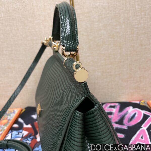 Dolce & Gabban Lizard Pattern Sicilian Women's Bag-Green-20cm with original box free shipping