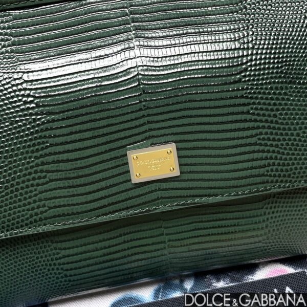Dolce & Gabban Lizard Pattern Sicilian Women's Bag-Green-20cm with original box free shipping
