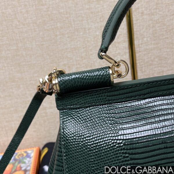 Dolce & Gabban Lizard Pattern Sicilian Women's Bag-Green-20cm with original box free shipping