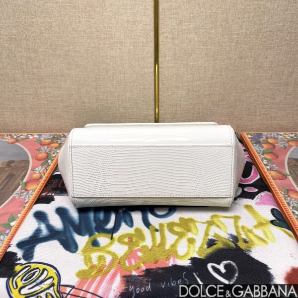 Dolce & Gabban Lizard Pattern Sicilian Women's Bag-White-20cm with original box free shipping