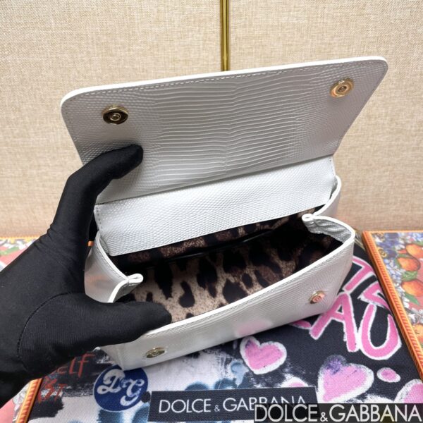 Dolce & Gabban Lizard Pattern Sicilian Women's Bag-White-20cm with original box free shipping