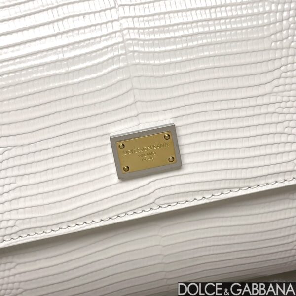 Dolce & Gabban Lizard Pattern Sicilian Women's Bag-White-20cm with original box free shipping