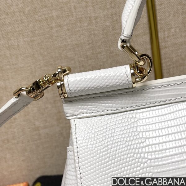 Dolce & Gabban Lizard Pattern Sicilian Women's Bag-White-20cm with original box free shipping