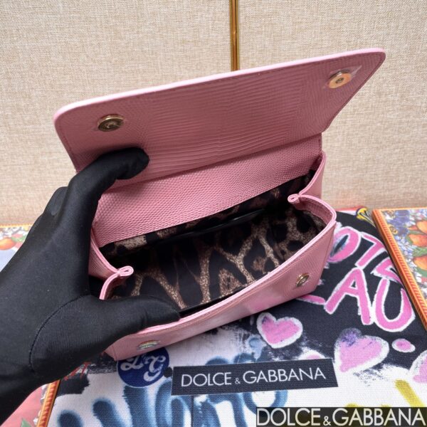 Dolce & Gabban Lizard Pattern Sicilian Women's Bag-Pink-20cm with original box free shipping