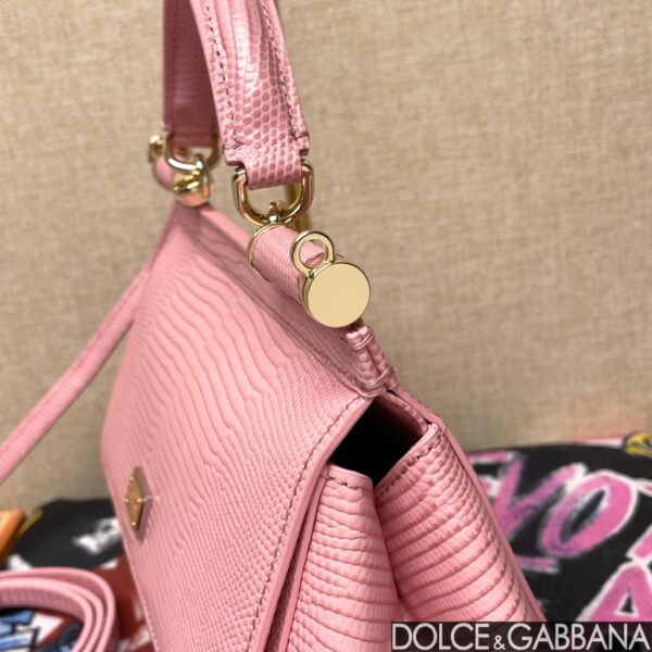 Dolce & Gabban Lizard Pattern Sicilian Women's Bag-Pink-20cm with original box free shipping