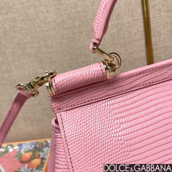 Dolce & Gabban Lizard Pattern Sicilian Women's Bag-Pink-20cm with original box free shipping