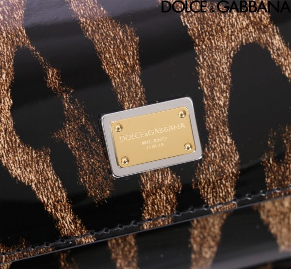 Dolce & Gabban Leather Smooth Leopard Print Women's Bag-18cm  with original box free shipping