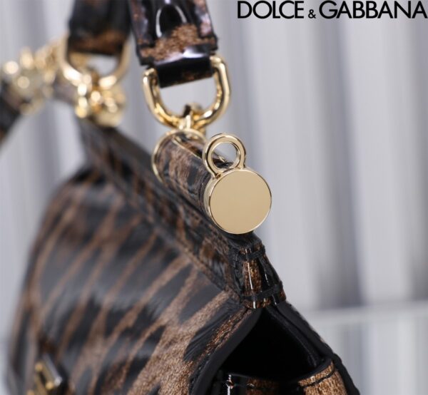 Dolce & Gabban Leather Smooth Leopard Print Women's Bag-18cm  with original box free shipping