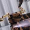 Dolce & Gabban Leather Smooth Leopard Print Women's Bag-18cm  with original box free shipping