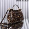 Dolce & Gabban Leather Smooth   Leopard Print Women's Bag-25cm with original box free shipping