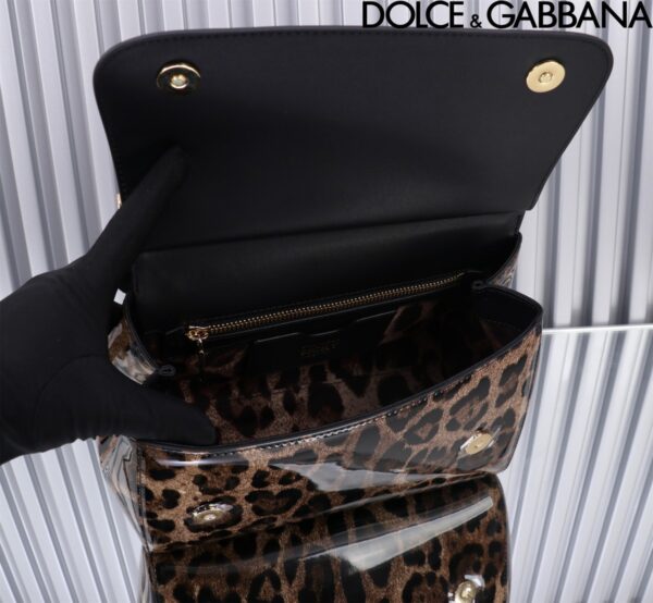 Dolce & Gabban Leather Smooth   Leopard Print Women's Bag-25cm with original box free shipping