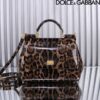 Dolce & Gabban Leather Smooth   Leopard Print Women's Bag-25cm with original box free shipping