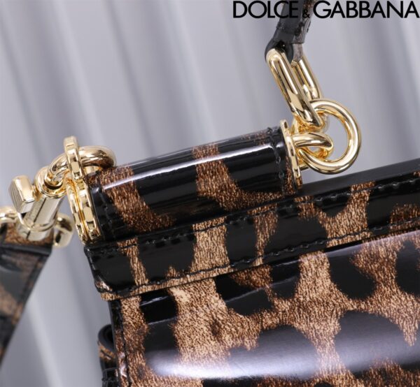 Dolce & Gabban Leather Smooth   Leopard Print Women's Bag-25cm with original box free shipping
