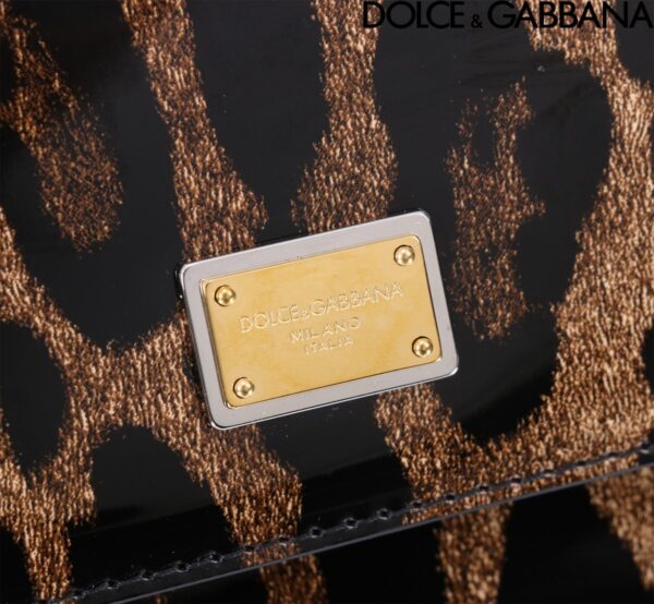 Dolce & Gabban Leather Smooth   Leopard Print Women's Bag-25cm with original box free shipping